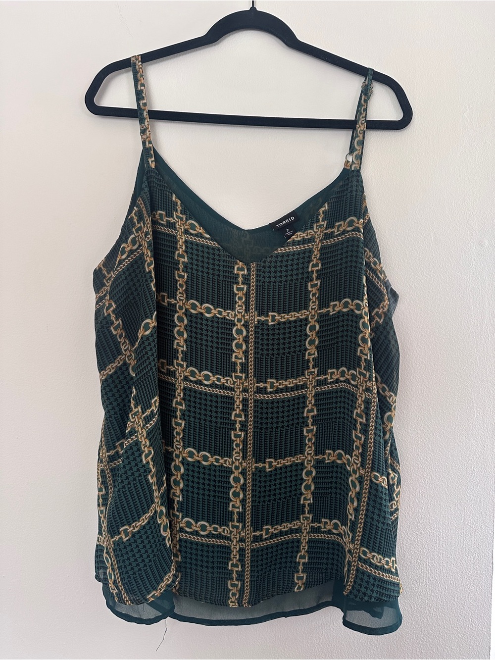 Torrid Green Chain-Print V-Neck Cami Top